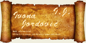 Ivona Jordović vizit kartica